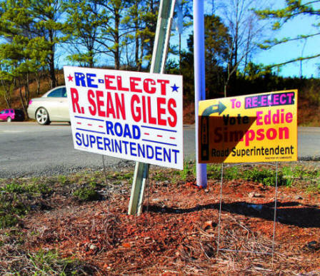 Battle over re-elect signage
