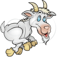 Royalty-Free (RF) Clipart Illustration of a Running White Goat
